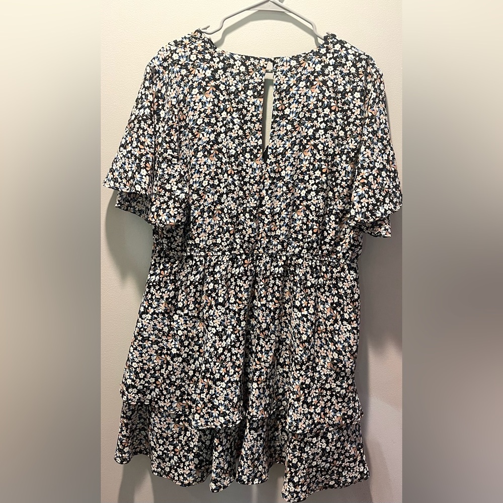 ARULA Xl black floral dress.